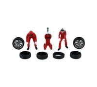 Jiuvaso Figurine de personnage à l'échelle 1/64, figurine miniature pour diorama, décoration de bureau, modèle de mécanicien automobile pour accessoires, Rouge