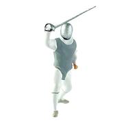 Jiuvaso Figurine miniature en résine à l'échelle 1/64, figurine de pose d'escrime, accessoire de scène pour table de sable, diorama, décoration, mini, Défense Gris