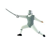 Jiuvaso Figurine miniature en résine à l'échelle 1/64, figurine de pose d'escrime, accessoire de scène pour table de sable, diorama, décoration, mini, Gris avant