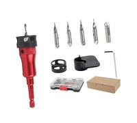 Jiuvaso Foret Fraise à Bois Multifonction Réglable Mèche à Fraiser Quatre Canaux Porte-embout Extension Limiteur de Profondeur Visible Matériau Alliage, avec 1 Clé