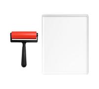 Jiuvaso Gel Printing Plate avec Rouleau Plaque de Monotype Surface Lavable et Réutilisable Matériau Caoutchouc Aux Loisirs Créatifs Carnet, L