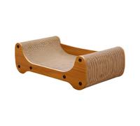 Jiuvaso Griffoir Carton Chat Couch Lounge Nid Pad Sofa Carton Corrugé MDF Fonction 3 en 1 Adapté à Chats Adultes Relaxation Jeu Refuge D'Intérieur, Canapé