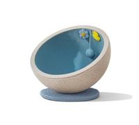 Jiuvaso Griffoir Grattoir Colonne Niche Demi Ronde Inclinée avec Jouets Suspendus et Base Arrondie Stable en Tissu Doux Convient aux Appartements Salon Repos