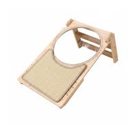 Jiuvaso Griffoir Planche Grattoir Poteau Gratte Surface Sisal et Cadre Bois Capsule Spatiale avec Balle pour Entretien des Griffes et Jeu Actif Adapté aux Chats d'Intérieur Maison Détente