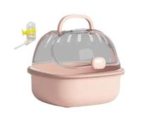 Jiuvaso Hamster Cage Transport pour Animaux avec Fenêtre Transparente Habitat Portable Structure Résistante Utilisation Facile Adapté Aux Sorties Famille, Rose
