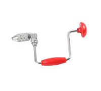 Jiuvaso Hand Crank Drill Perceuse Manuelle Swing Bit Brace 2 Mâchoires Outil de Perçage pour Menuisier Poignée Antidérapante Ergonomique En Acier Carbone, Rouge