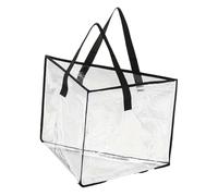 Jiuvaso Housse Organisateur pour Cintres Boîte de Rangement Triangle Pliable avec Poignée Structure Solide En PVC Nylon Approprié pour Garde-robe Buanderie Ma, Clair