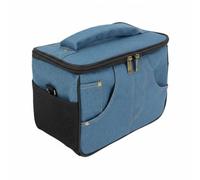 Jiuvaso Housse Protection Instrument de Musique Sac Poche Multiples Compartiments en Toile Style Denim Sécurisant pour Adaptée aux Musiciens Spectacles Tournées Artistiques, Blue, S