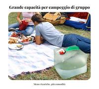 Jiuvaso Industrial Container Sac d'eau Pliable Réservoir Pliable Gourde Souple Distributeur avec Robinet en PVC Résistant à l'usure Bec Anti-Fuite Embouchure , 10L