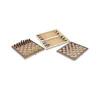 Jiuvaso Jeu D'échecs En Bois 3 En 1, Pliable et éducatif, Comprenant Des Jeux D'échecs, de Dames et de Backgammon Portables, Idéal pour Les Débutants