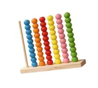 Jiuvaso Jeu tri et d'empilage par couleurs, jouet éducatif et sensoriel, perles comptage en bois pour enfants 1 à 3 ans (garçons filles), 21.5 X 6 X 18 Cm