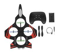 Jiuvaso Jouet Avion RC en Mousse EVA, Jouet Hélicoptère Télécommandé Portable, Chasse Télécommandée Anti-Choc, Rotation 360°, Cadeau Familial et Amis, Rouge