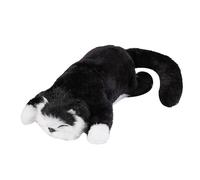 Jiuvaso Jouet électrique pour Chat Roulant, Adorable Accessoire pédagogique Rieur, Animal en Peluche, Chat en Peluche câlin pour Enfants, Jouet de Vacances, Noir