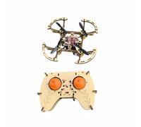 Jiuvaso Jouet en Bois Mini Quadcoptère Télécommandé Éducatif Kit d'Assemblage Scolaire Drone de Loisir Hélicoptère à Piloter Bois Chaleureuses Coordination et