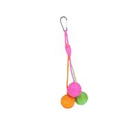 Jiuvaso Jouet pour Chat Jouet pour Chaton Balle à Corde Jouet Suspendu Balle en Sisal Favorise l'exercice Physique Essentiel Adapté pour Stimuler D, Rose Orange Vert