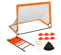 Jiuvaso Kids Soccer Goal Ensemble de Cages à Football pour Enfants avec Filet Portable Jouet d'Entraînement et Accessoires d'Agilité Structure Stable et