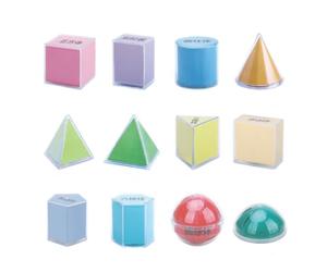 Jiuvaso Kit 12 Modèles Géométrie Soli Transparents Cartes d'Instruction pour Rendre Concr l'Apprentissage s Faces s à l'École