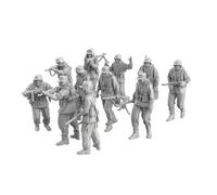 Jiuvaso Kit de 11 Figurines de Soldats allemands à l'échelle 1:64, Miniatures de Collection, Diorama, pour passionnés de modélisme, Cadeau
