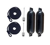 Jiuvaso Kit de Protection Anti-Collision Gonflable pour Bateau, Idéal pour L'amarrage, Corde Bleu