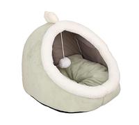 Jiuvaso Lit Confortable pour Animaux de Compagnie, Abri Chaleureux Chiens, Vert Foncé S