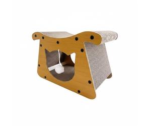 Jiuvaso Lit Griffoir pour Chat Maison Griffoir Couchage Niche Grande Ouverture et Espace Généreux Soutien aux Griffades Répétées Convient aux Grands Chats Salon Détente Quotidienne, 30 Cm