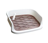 Jiuvaso Litière pour Chiens Plateau Toilette Chiot Grille Détachable Installation Rapide Adapté à L'Entraînement à La Maison Bureau Salle de Bain, Café au Lait