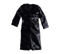 Jiuvaso long miniature à l'échelle 1:12, manteau ouvert sur le devant, manteau coupe-vent miniature, Noir