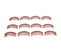 Jiuvaso Lot de 12 Peignes à Cheveux En Plastique Uni, Accessoires pour Cheveux 24/29, 24 dents rouge brun