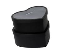 Jiuvaso Lot de 2 boîtes en forme de cœur avec couvercles transparents, contenants vides à remplir, pour savon, nourriture, fête des mères, demande en mariage, Noir
