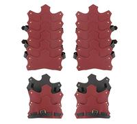 Jiuvaso Lot de 2 Couvre-chaussures Médiévaux à Lacets et Boucles, Style Steampunk, Accessoires Photo, Couvre-bottes Tendance En Similicuir pour Costume de Che, Bourgogne