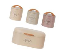 Jiuvaso Lot de 4 boîtes de rangement pour sucre, café, thé et pour comptoir de garde-manger
