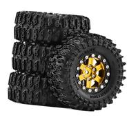 Jiuvaso Lot de 4 pneus haute performance pour réparation, installation simple et légère, pour SCX24-18 à l'échelle pour 1:18, or