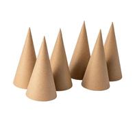 Jiuvaso Lot de 6 Cônes En, Cônes En Carton, Polyvalents, Artisanat, Décoration D'arbre de Noël, Ouverts pour Les Décorations D'Halloween, 15cm