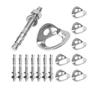 Jiuvaso Lot de 8 Pitons d'ancrage pour Gréement et Sangles D'arrimage de Remorque