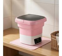 Jiuvaso Machine à Laver Portable Lave-linge Mini Pliable Bassine Pliable Corps Moulé Bord Doux Couvercle Plat Plastique Adaptée aux Studios Résidences, Violet