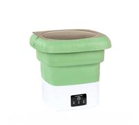 Jiuvaso Machine à Laver Portable Lave-linge Mini Pliable Bassine Pliable Corps Moulé Bord Doux Couvercle Plat Plastique Adaptée aux Studios Résidences, Vert