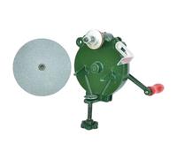 Jiuvaso Machine à Manivelle Principale pour Affûter et Polir Les Outils Affûteur Manuel Métallique Professionnel Outil Multifonction avec Roue de Broyage Fine, 5 Pouces