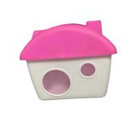 Jiuvaso Maison Hamster Abri Château Refuge Nid Hut PP Résistant Moderne Convient aux Hamsters Souris Chinchillas 13cmx8cmx11cm, Rose