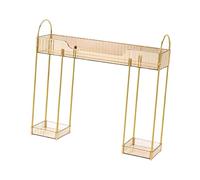 Jiuvaso Makeup Organizer Support Double Niveau Organisateur Maquillage Étagère Vanity Plateau PET et Métal pour Accessoires Personnels Salle de Bains Cuisine, Brun