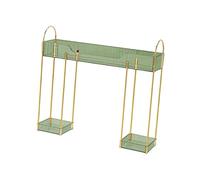 Jiuvaso Makeup Organizer Support Double Niveau Organisateur Maquillage Étagère Vanity Plateau PET et Métal pour Accessoires Personnels Salle de Bains Cuisine, Vert Foncé