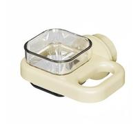 Jiuvaso Mangeoire Oiseau Bol Mangeoire Cage Abreuvoir Perroquet avec Molette de Serrage Stable Coupe Alimentaire Transparente Amovible Matériaux Pet, Blanc, Carré