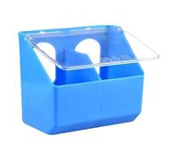 Jiuvaso Mangeoire pour Pigeons Boîte d'alimentation Distributeur Automatique Auge Suspendue Contenant Transparent en Plastique PP Robuste avec Installation FA, Bleu