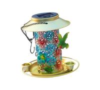 Jiuvaso Mangeoire Solaire pour Oiseaux, Lampe Décorative pour Jardin Ou Cour, Résistante Aux Intempéries et étanche, pour L'extérieur.