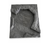 Jiuvaso Maquette Militaire Diorama Position d'Artillerie Base de Scène WW2 Terrain Texturé Tranchée avec Parois Socle Résine Finition Grise Convient à