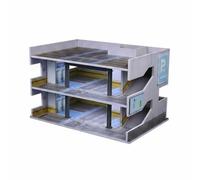Jiuvaso Maquette Parking Japonais Garage Diorama Miniature Vitrine Voitures Diecast Stockage Sécurisé Éclairage LED Matériaux PVC Acrylique Adaptée aux Passionnés Bureaux Loisirs
