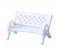 Jiuvaso Mini Banc Miniature Banc Maquette Siège Décor Meuble Miniature Finition Soignée pour Maison de Poupée Jardin de Fées Terrarium Bonsai Maquette Diorama, Blanc Large 3.4CM