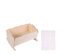 Jiuvaso Miniature en Bois Robuste Berceau Ppée Pliable J pr Jeu D'imitation