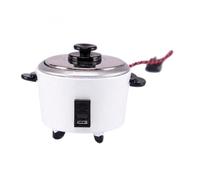 Jiuvaso Miniature Kitchenware Accessoire de Cuisine Miniature Casserole Cuit-Riz Mini Appareil de Maquette en Alliage Forme Traditionnelle Adapté aux Cuisines, Blanc
