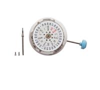 Jiuvaso Mouvement de Montre Femme Module Horloger avec Double Affichage Calendrier Cadran Clair Couronne Longue Tige Petites Vis de Fixation Structure Métal