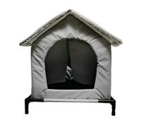 Jiuvaso Niche extérieure pour Chat, abri Coupe-Vent pour Chats errants, idéale pour l'hiver sur Une terrasse ou Un Patio, Gris